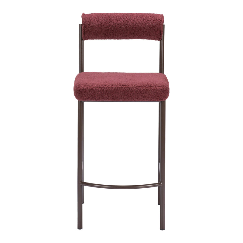  Zuo Livorno 109813 Counter Stool - Red & Bronze IMAGE 3