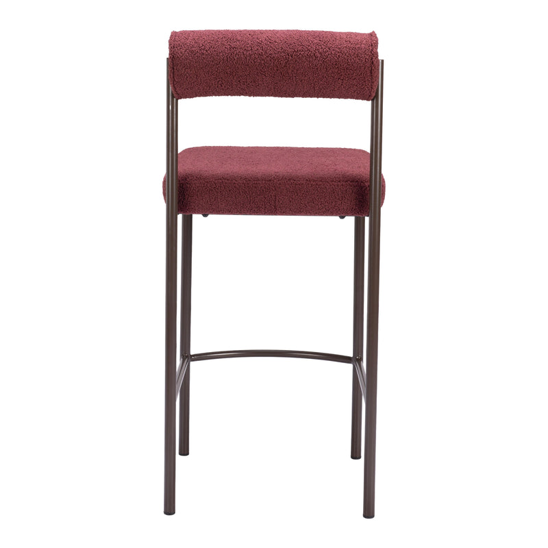  Zuo Livorno 109813 Counter Stool - Red & Bronze IMAGE 4