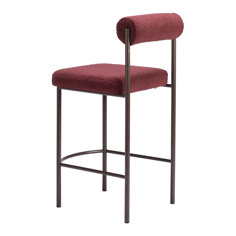  Zuo Livorno 109813 Counter Stool - Red & Bronze IMAGE 5