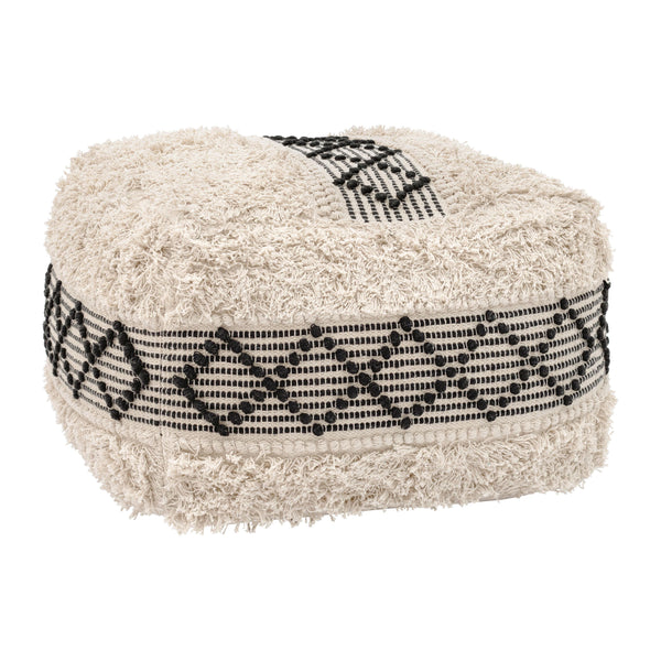  Zuo Pisco 109823 Ottoman - Beige & Black IMAGE 1