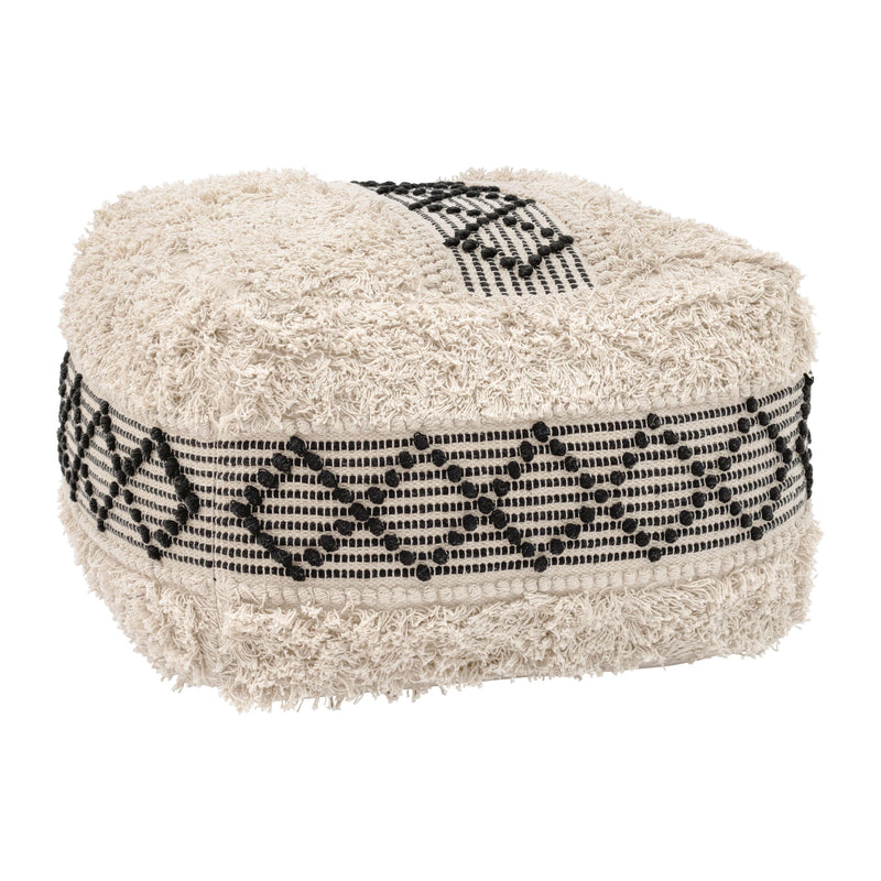  Zuo Pisco 109823 Ottoman - Beige & Black IMAGE 1