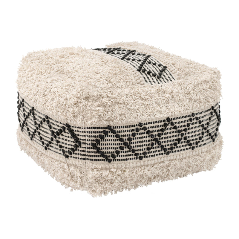  Zuo Pisco 109823 Ottoman - Beige & Black IMAGE 3