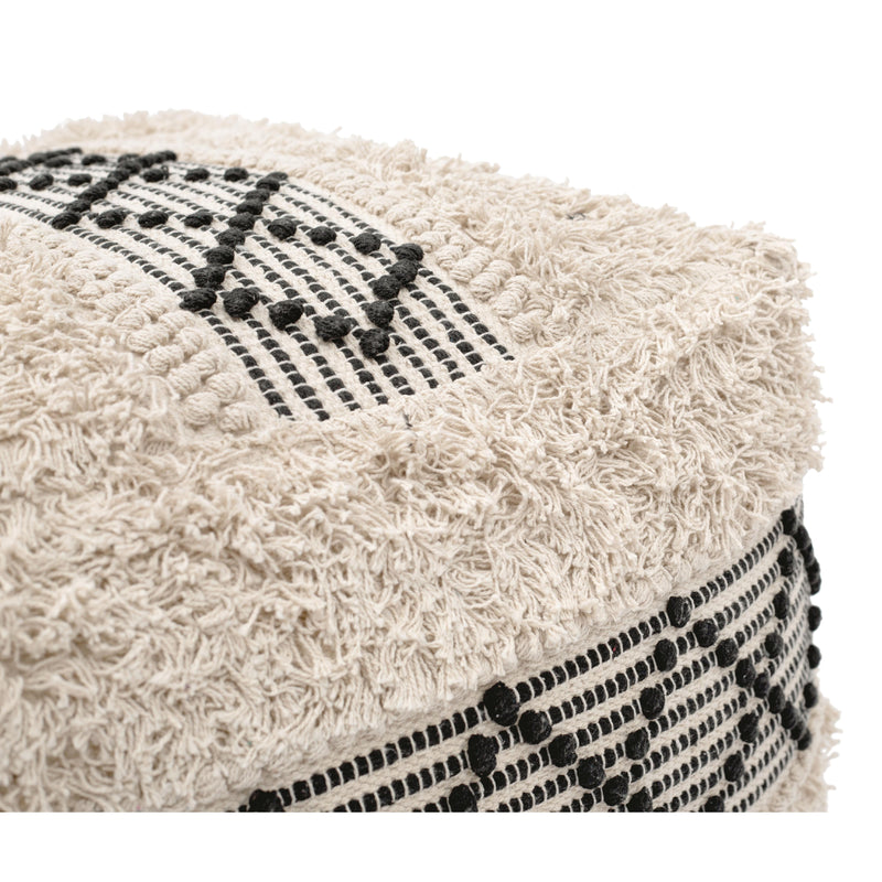  Zuo Pisco 109823 Ottoman - Beige & Black IMAGE 5