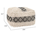  Zuo Pisco 109823 Ottoman - Beige & Black IMAGE 6