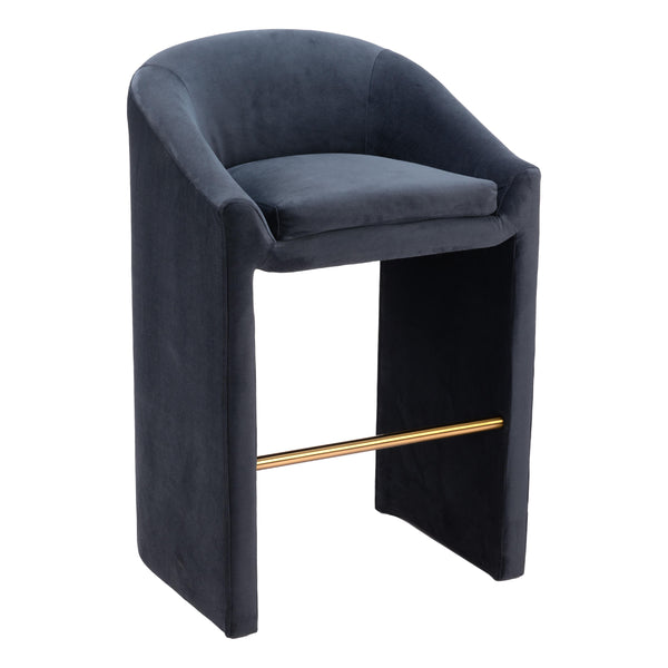  Zuo Emas 109991 Barstool - Midnight Grey IMAGE 1