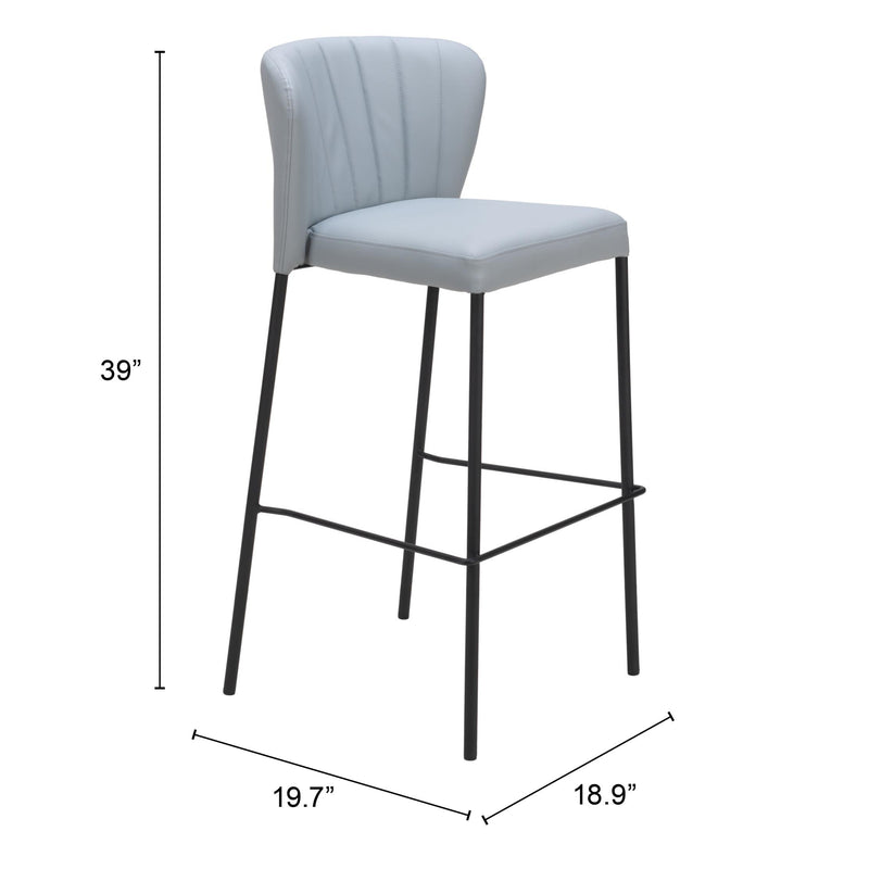  Zuo Linz 109783 Barstool - Grey IMAGE 10