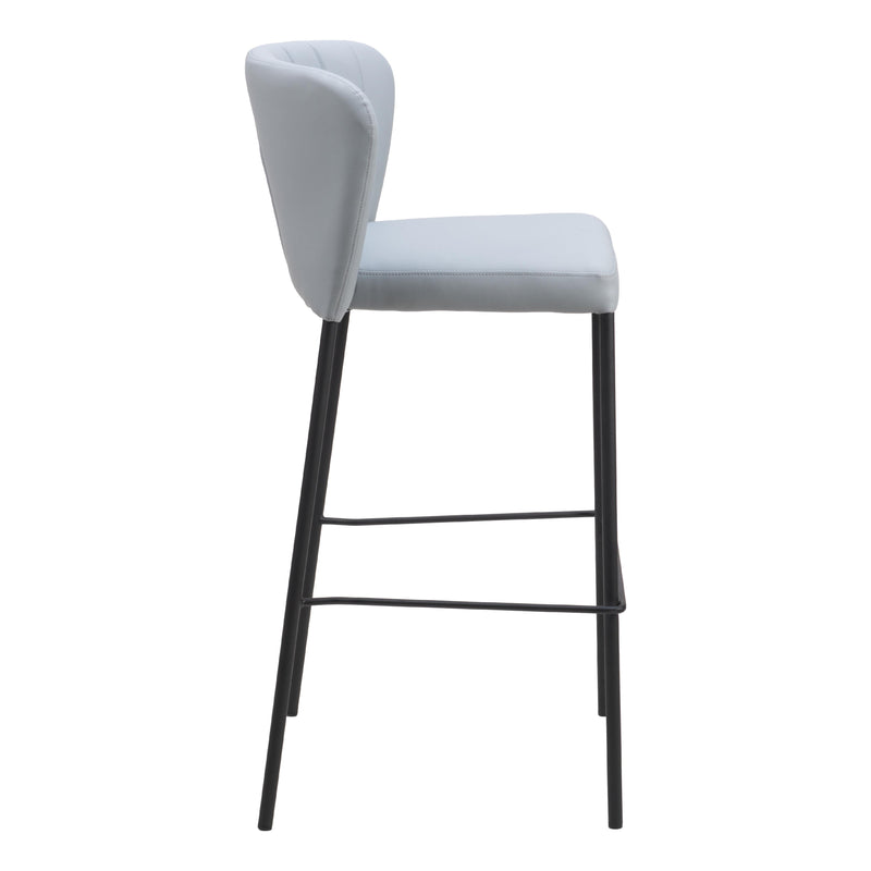  Zuo Linz 109783 Barstool - Grey IMAGE 2