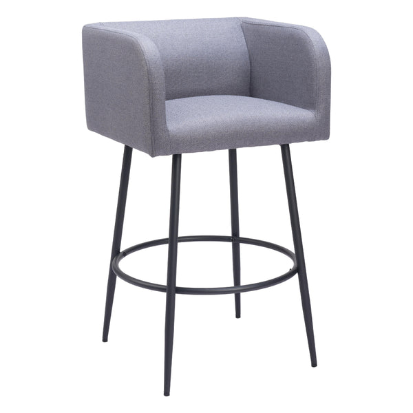  Zuo Horbat 110066 Barstool - Grey IMAGE 1