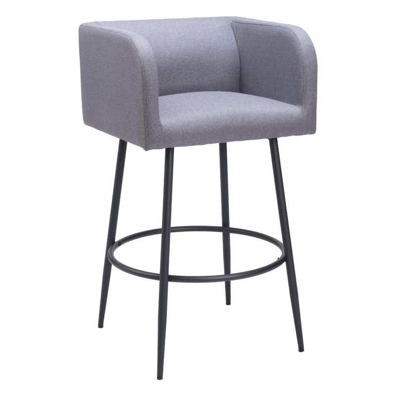 Zuo Horbat 110066 Barstool - Grey IMAGE 1