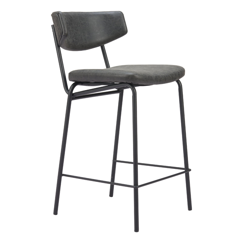  Zuo Charon 110263 Counter Stool - Vintage Black IMAGE 1