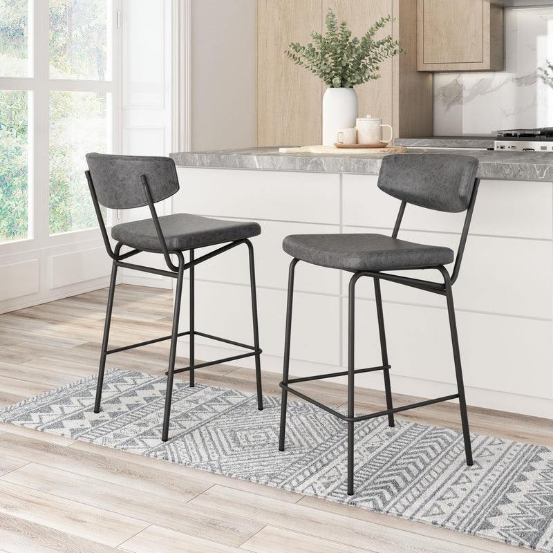  Zuo Charon 110263 Counter Stool - Vintage Black IMAGE 8