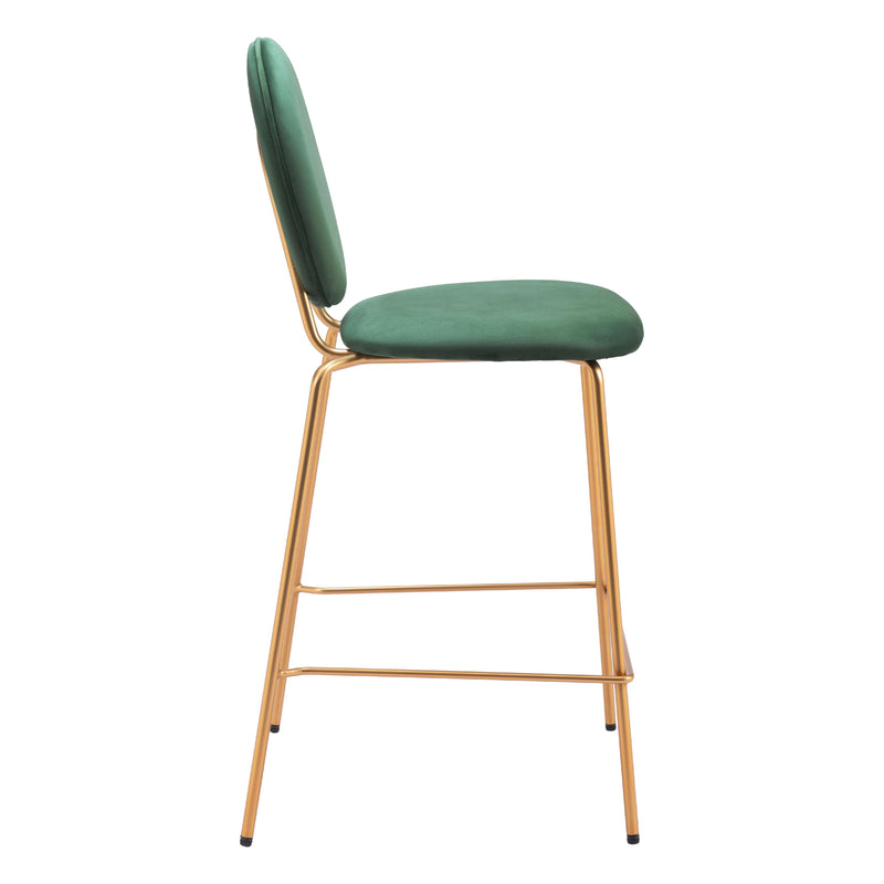  Zuo Odessa 109805 Counter Stool - Green & Gold IMAGE 2