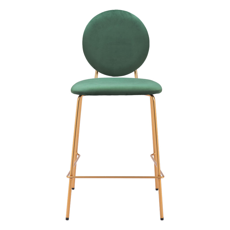  Zuo Odessa 109805 Counter Stool - Green & Gold IMAGE 3