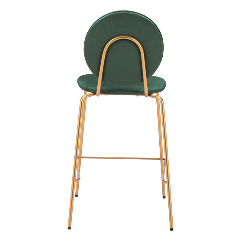  Zuo Odessa 109805 Counter Stool - Green & Gold IMAGE 4