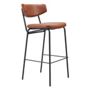  Zuo Charon 110260 Barstool - Vintage Brown IMAGE 1