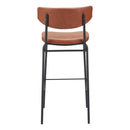  Zuo Charon 110260 Barstool - Vintage Brown IMAGE 4