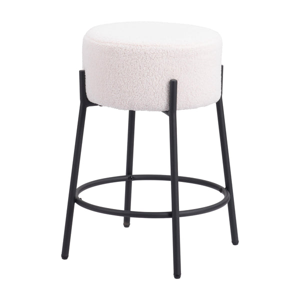  Zuo Blanche 109741 Counter Stool - Ivory IMAGE 1