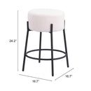  Zuo Blanche 109741 Counter Stool - Ivory IMAGE 6