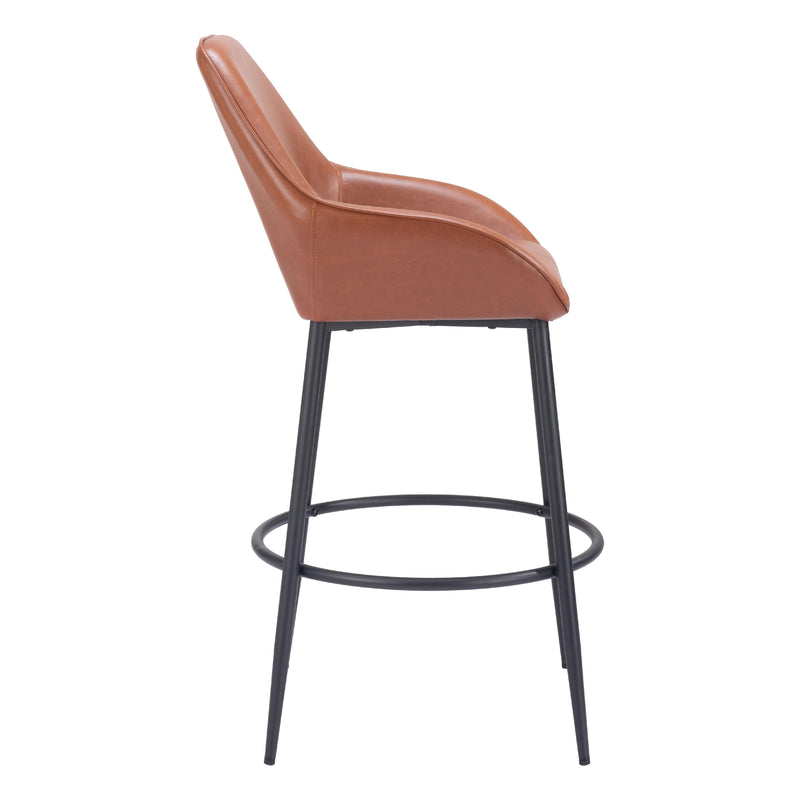  Zuo 109953 Vila Barstool - Brown IMAGE 2