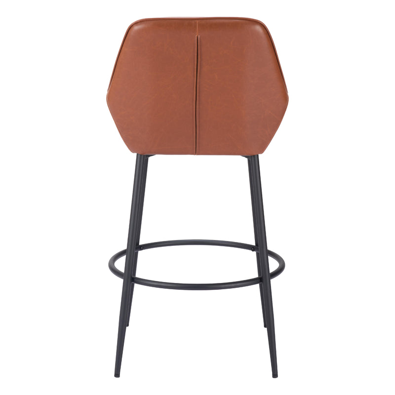  Zuo 109953 Vila Barstool - Brown IMAGE 4