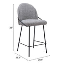  Zuo Jambi 109966 Counter Stool - Black & White IMAGE 8