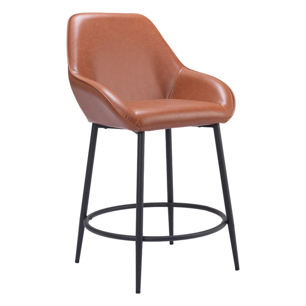  Zuo 109952 Vila Counter Stool - Brown IMAGE 1