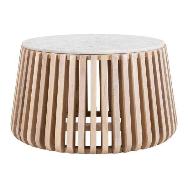  Zuo Cyprus 109914 Coffee Table - White & Natural IMAGE 1