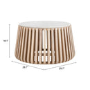  Zuo Cyprus 109914 Coffee Table - White & Natural IMAGE 6