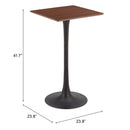  Zuo Valleta 109832 Bar Table - Brown IMAGE 6