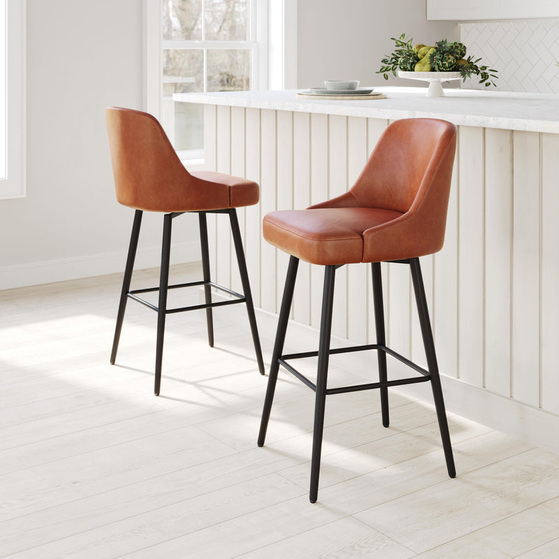 Zuo Keppel 109974 Swivel Barstool - Brown IMAGE 9