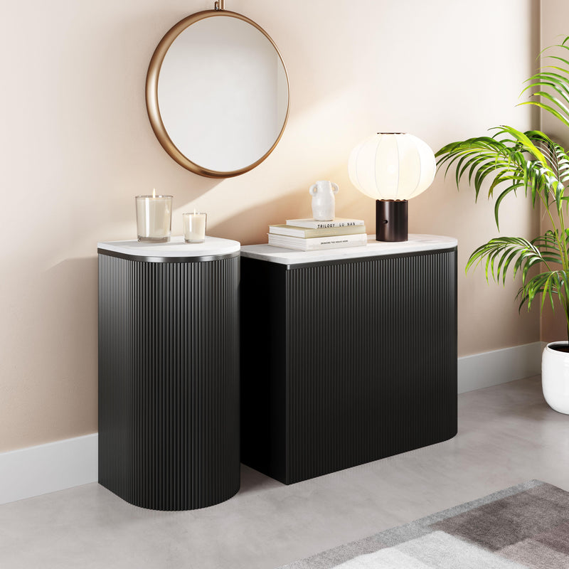  Zuo Ormara 109921 Console Table Set - White & Black IMAGE 8