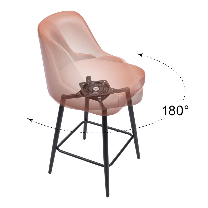  Zuo Keppel 109972 Swivel Counter Stool - Brown IMAGE 7