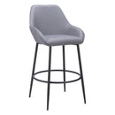  Zuo 110078 Vila Barstool - Gray IMAGE 1