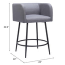  Zuo Horbat 110065 Counter Stool - Grey IMAGE 9