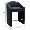  Zuo Emas 109992 Counter Stool - Midnight Grey IMAGE 11