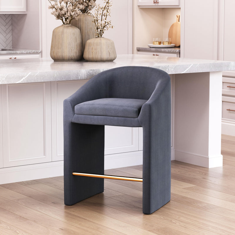  Zuo Emas 109992 Counter Stool - Midnight Grey IMAGE 9
