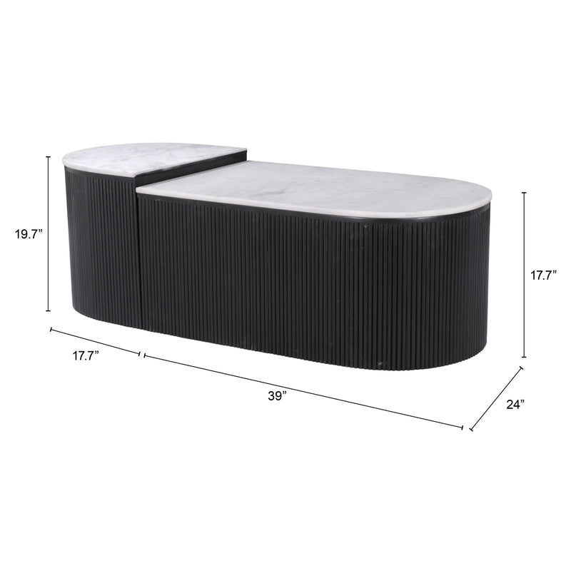  Zuo Ormara 109920 Coffee Table Set - White & Black IMAGE 8