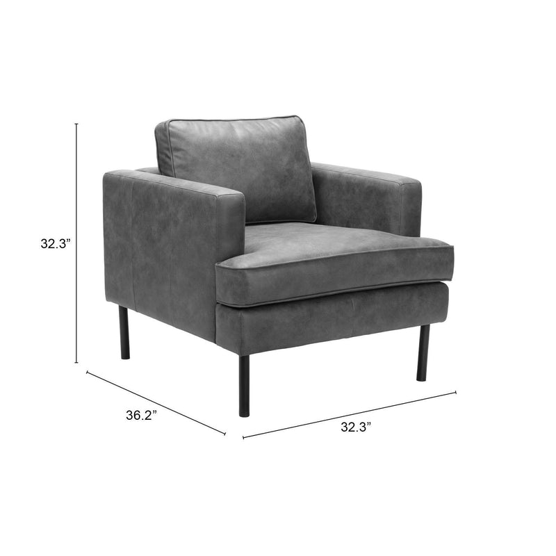  Zuo Decade 109903 Armchair - Vintage Grey IMAGE 9