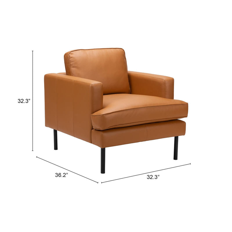  Zuo Decade 109902 Armchair - Brown IMAGE 9