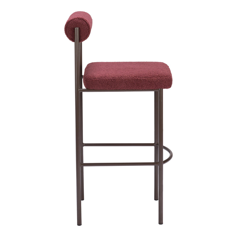  Zuo Livorno 109814 Barstool - Red & Bronze IMAGE 2