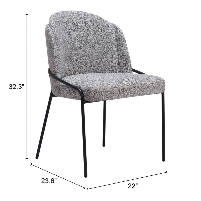  Zuo Jambi 109964 Dining Chair - Black & White IMAGE 8