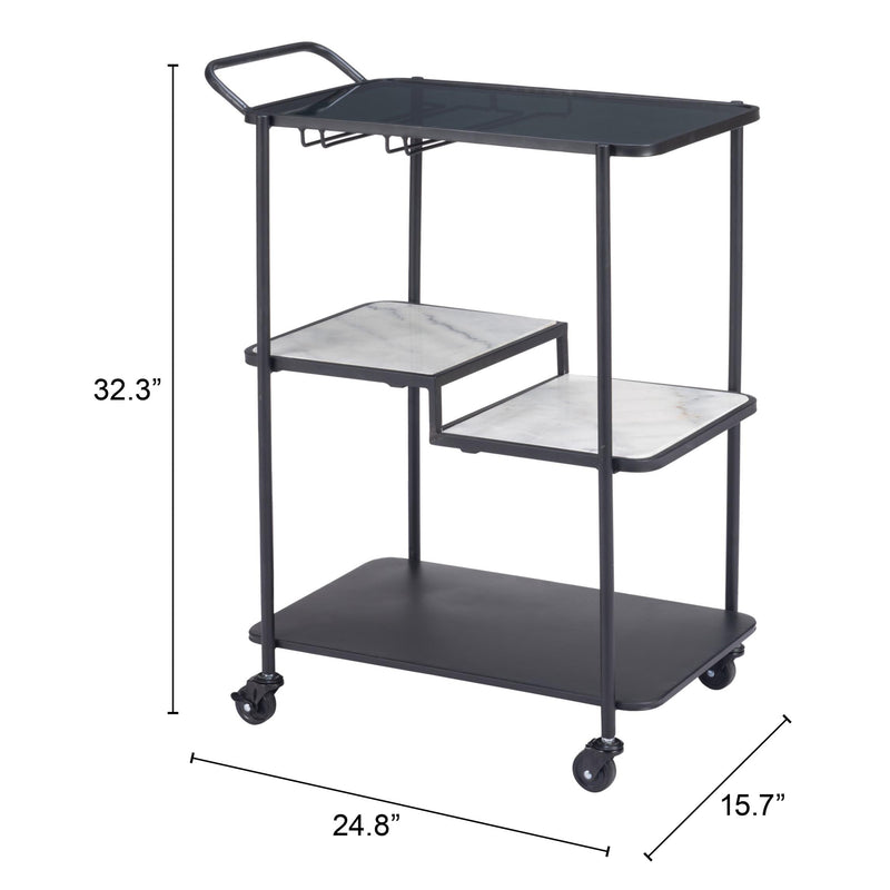  Zuo Constanza 109845 Bar Cart - Black IMAGE 11
