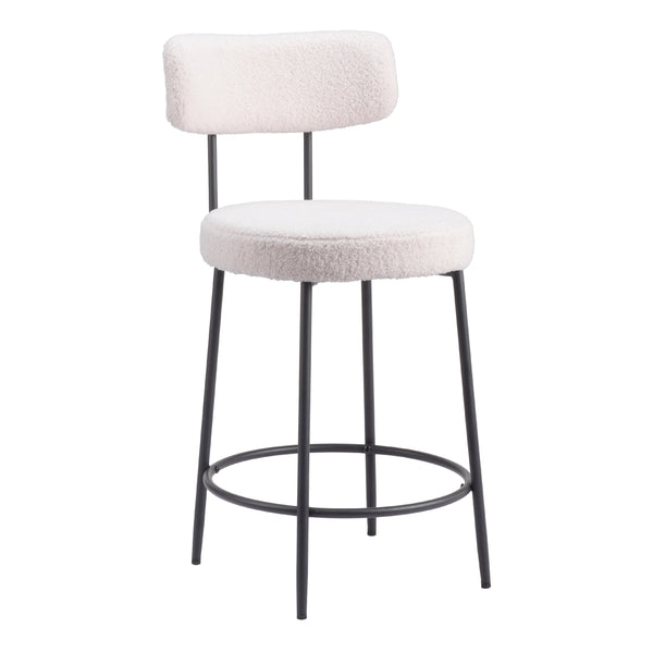  Zuo Blanca 109739 Counter Stool - Ivory IMAGE 1