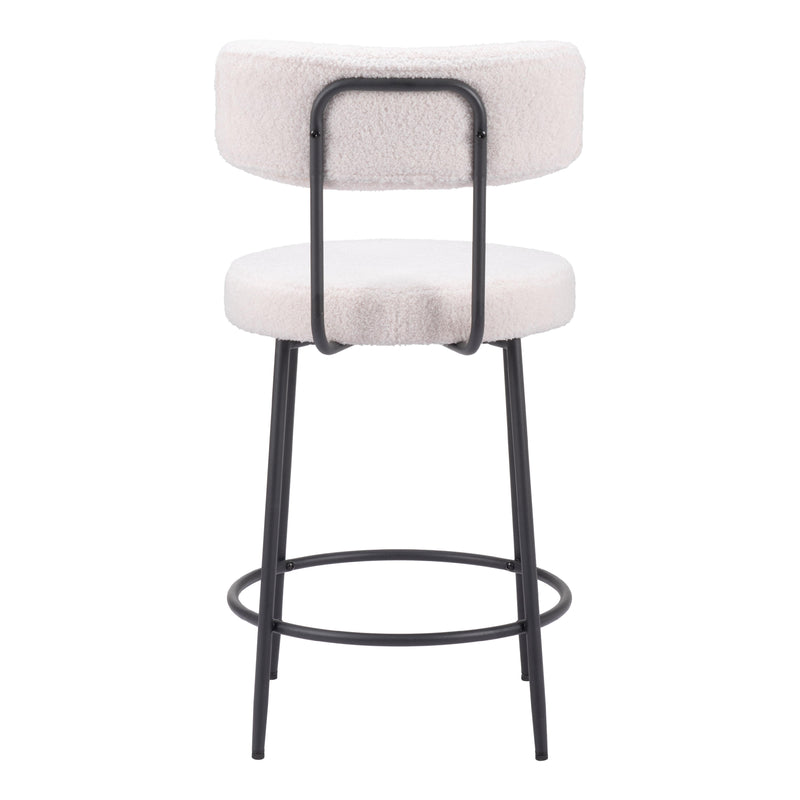  Zuo Blanca 109739 Counter Stool - Ivory IMAGE 4