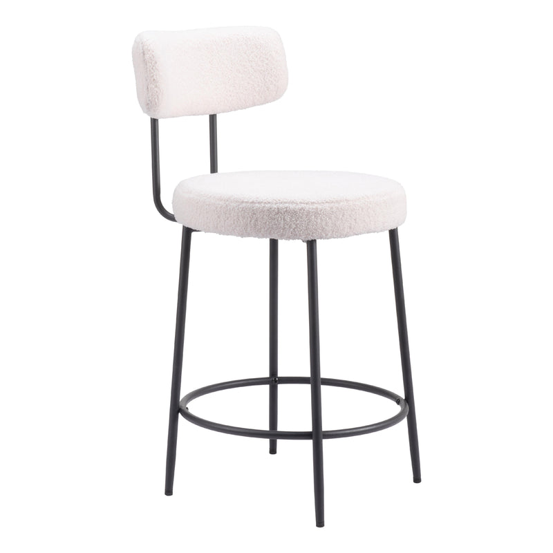  Zuo Blanca 109739 Counter Stool - Ivory IMAGE 6