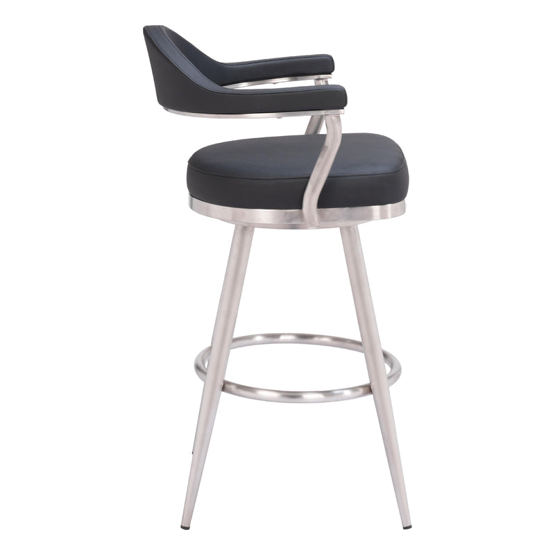 Zuo Vagur 110045 Swivel Barstool - Black IMAGE 2