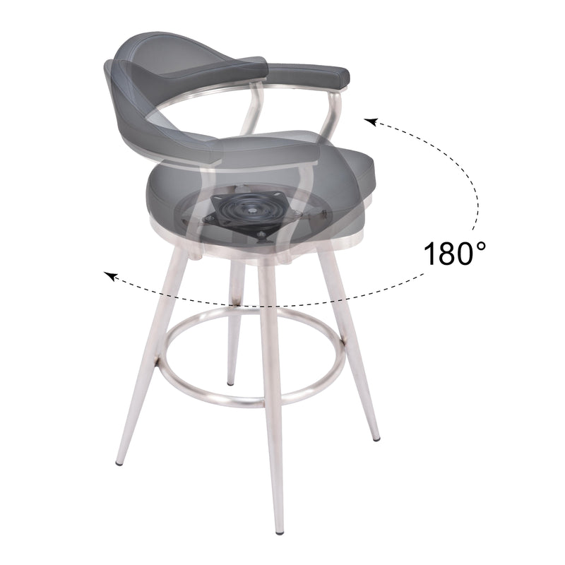  Zuo Vagur 110045 Swivel Barstool - Black IMAGE 7