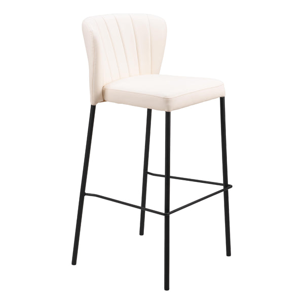  Zuo Linz 109782 Barstool - Cream IMAGE 1