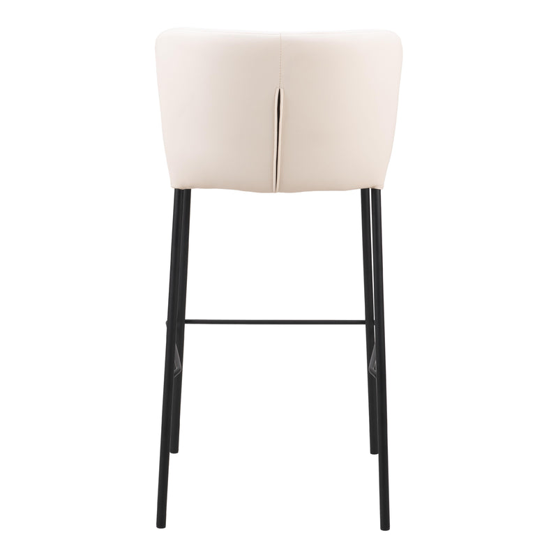  Zuo Linz 109782 Barstool - Cream IMAGE 4