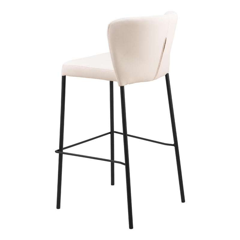  Zuo Linz 109782 Barstool - Cream IMAGE 5